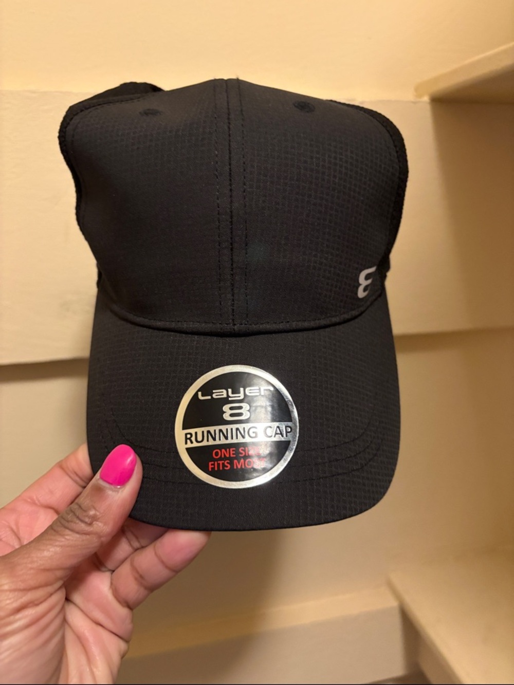 Layer 8 Black Performance Running Cap